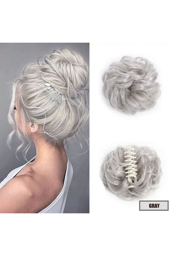 Grab Clip Hair Ring Claw Clip Messy Bun Wig Piece Wavy Curly Messy Bun Extension Claw Clip For Women Girls