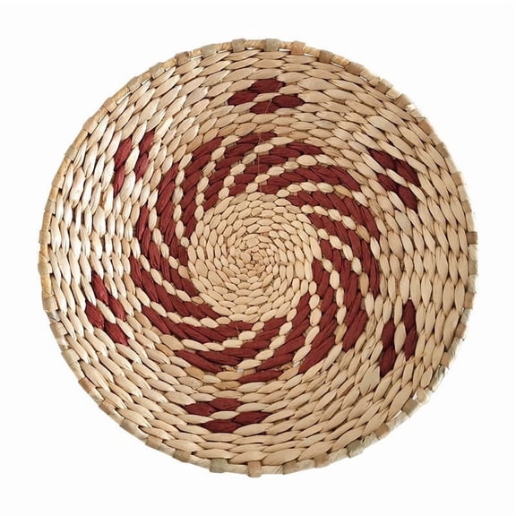 Janrevotw Hanging Woven Wall Basket Handmade Decorative Rustic Boho Basket Decor Handcrafted Wicker Round Seagrass Wall Art for Home Kitchen Farmhouse Table Living Room(Classic)