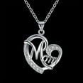 thumbnail image 1 of Janrevotw Heart Diamonds Collarbone Chain Love Mom Necklace Jewelry Mom Letters Heart Pendant Necklace Mother'S Day Gift New, 1 of 3