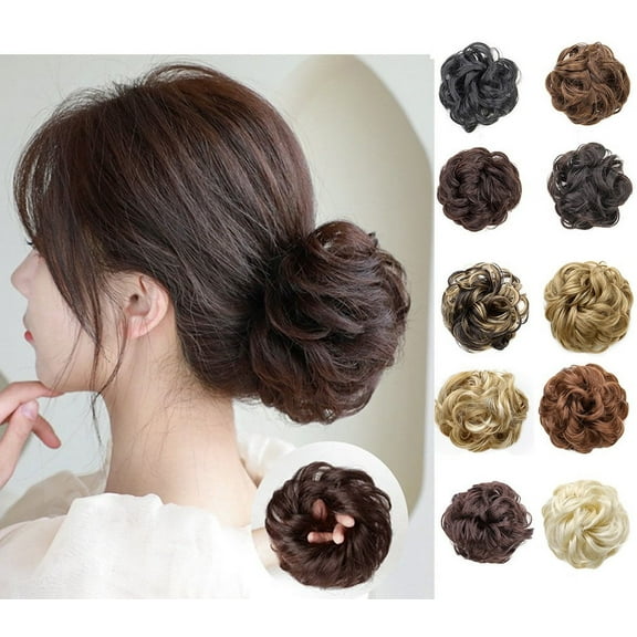 Janrevotw Human Bun, Messy Bun Hair Piece 100% Human Bun Extension Hair Bun Hair Bun Ponytail Extension Ladies Bun Donut Wig