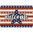 thumbnail image 1 of Janrevotw July 4 Doormat Entrance Rug Outdoor Indoor Red White Blue Non-Slip Entrance Welcome Doormat For Home/Bathroom/Kitchen/Bedroom, 23.6x15.7 Inch Independence Day American Star, 1 of 1