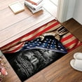thumbnail image 1 of Janrevotw July 4 Doormat Entrance Rug Outdoor Indoor Red White Blue Non-Slip Entrance Welcome Doormat For Home/Bathroom/Kitchen/Bedroom, 23.6x15.7 Inch Independence Day American Star, 1 of 1