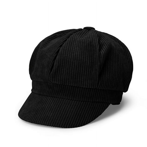 Janrevotw Ladies Vintage Corduroy Hat Casual British Style Vintage Octagon Hat Ladies Painter Winter