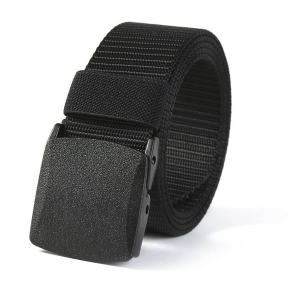 Janrevotw Men'S Elastic Stretch Belt, Men'S Metal-Free Plastic Buckle For Work Sports Stretch Belt (Black)