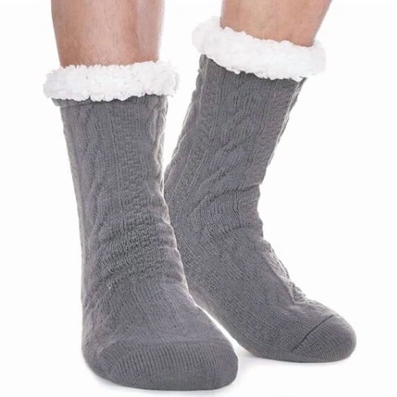 Janrevotw Mens Slipper Fuzzy Socks Winter Cozy Fluffy Cabin Warm Fleece Soft Comfy Thick Non Slip Home Socks