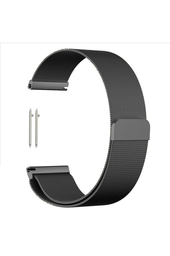 Milanese Band Replacement, Quick Release Stainless Steel Magnetic Clasp Wrist Bracelet Watch Band Strap For Men'S Women'S Watch (22mm-Black)