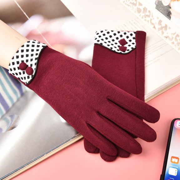 Janrevotw Padded Gloves Autumn And Winter Warm Gloves Women'S Non Down Padded Outdoor Riding Gloves Winter Playing Snow Gloves