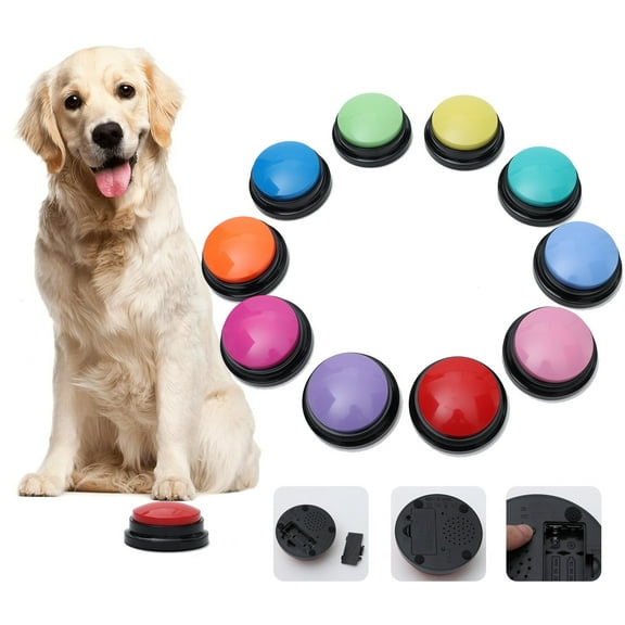 Janrevotw Pet Communication Button Speaker Dog Talking Toys Recording Hairpiece Interactive Tool