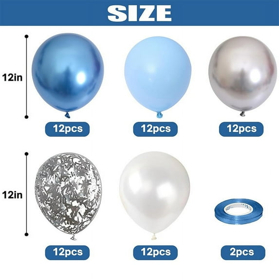 Janrevotw Pink Blue Purple Balloons, 60 Pieces 12 Inch Hot Pink Metallic Purple Blue Green Balloons Confetti Balloons Kids Magic Theme Birthday Decorations Baby Shower Engagement Party Supplies