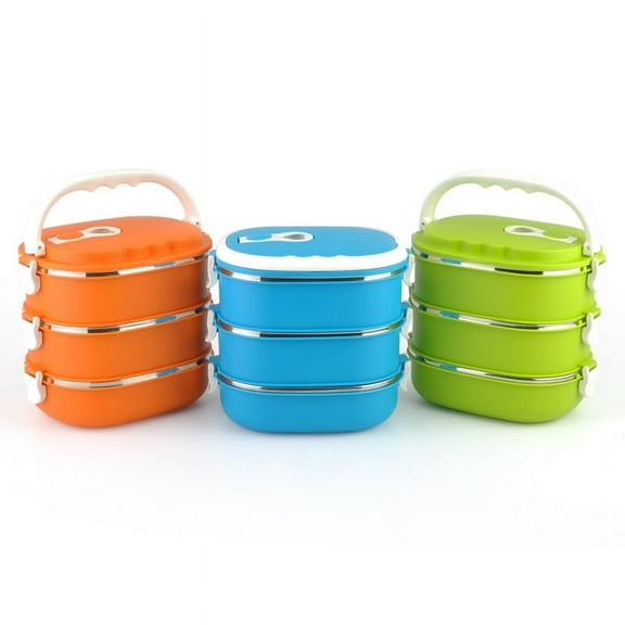 Janrevotw Stainless Steel Lunch Box Rectangular Lunch Box Multi-Layer Lunch Box Sealed Plastic Crisper Large Capacity Bento Box Insulated Food Container Lunch Boxes