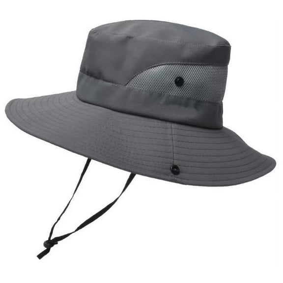 Janrevotw Summer Sun Hat Outdoor Uv Fishing Cap Wide-Brim Foldable Beach Fisherman Hat With Ponytail Hole