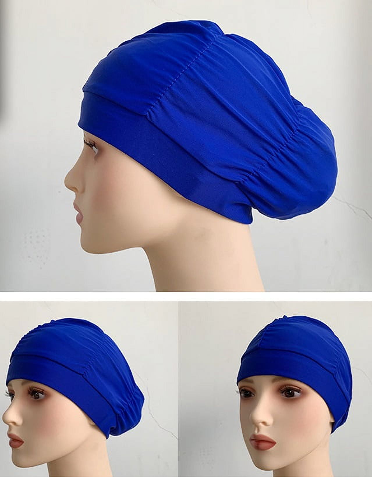 Janrevotw Swimming Cap Long Hair Swim Hat Elastic Cloth Caps Non