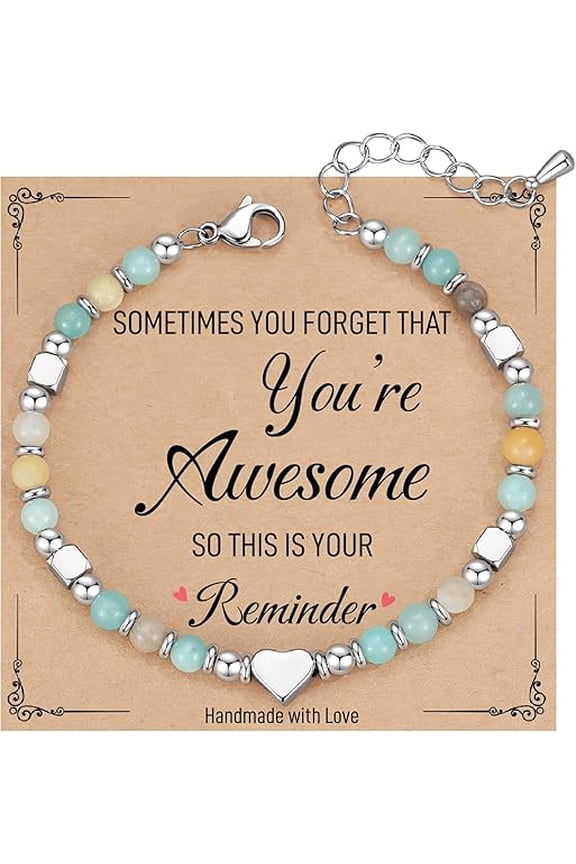 Tiny Beaded Bracelets for Women, Sometimes You Forget You're Awesome Gift, Unique Stocking Stuffers for Women, Mom, Daughter, Wife, Coworker, Best Friend, Bestie, Granddaughter