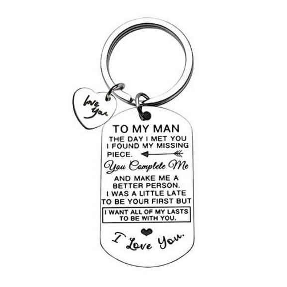 Janrevotw To My Man/Woman European And American Valentine'S Day Anniversary Gift Couple Stainless Steel Keychain