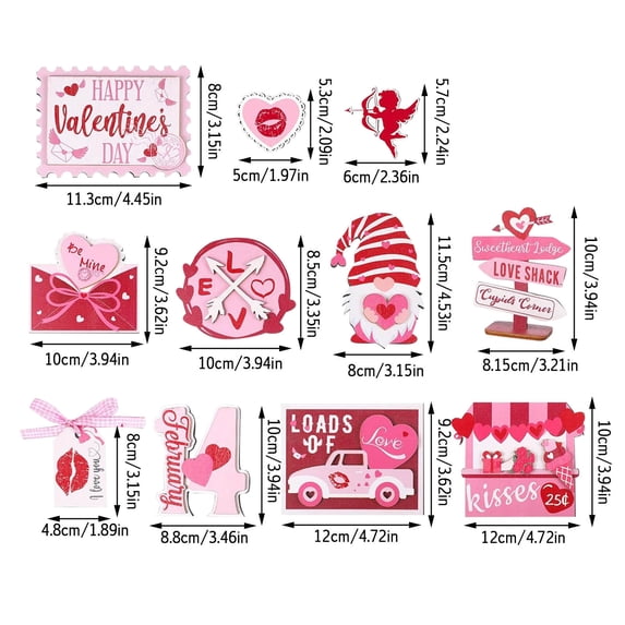 Janrevotw Valentine'S Day Decorations Wooden Layered Tray Decorations Spring Summer Fall Tabletop Home Decor Market Tray Kitchen Decorations