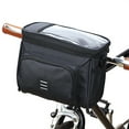 thumbnail image 1 of Janrevotw Waterproof Bicycle Front Handlebar Bag Polyester Zip Insulated 5l Large Capacity Multifunctional Bag Bicycle Cover Map Light Mobile Phone Holder (Black), 1 of 10