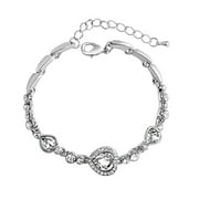Janrevotw  Women'S Charm Bracelet 925 Sterling Silver Heart Adjustable Chain Bracelet Bracelet Fashion Jewellery Accessories Women Girls 8 Inch