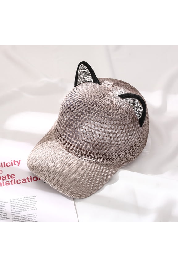 Women'S Kitten Ears Baseball Cap Cat Ears Multifunctional Cap For Summer Spring, Suitable For Adults Casual Sports Breathable Cap
