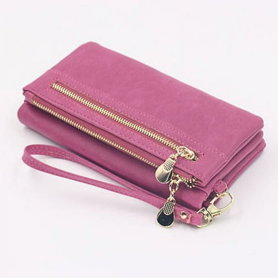 Janrevotw Women'S Vintage Large Capacity Long Leather Wallet Clutch Zipper Wallet Card Holder Women'S Wristlet Wallet Ultra High Quality