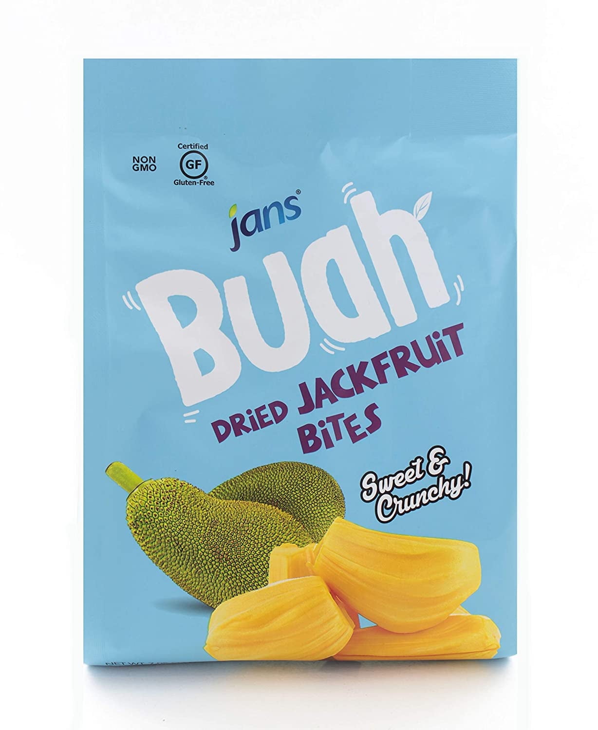 Jans Buah Dried Jackfruit Bites - Experience Real Fruit, Gluten-Free, Sweet & Crunchy, Ready-to-Eat, Perfect for Anytime Snacking | 7.05 OZ (Pack of 4)