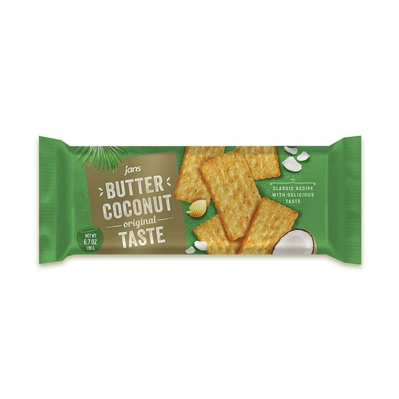 Jans Butter Coconut Crackers (Foil) 6.7 oz (Pack of 1)