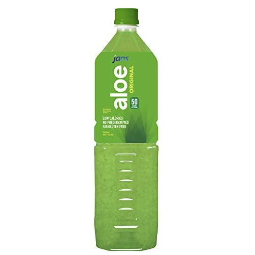 Jans Premium Aloe Vera Drink Original Flavor | Made with Real Aloe Vera  Pulp | No-Preservatives | Low Sugar | Low-Calorie | No-Gluten | No-Fat |  Aloin-Free | 1.5 L per bottle (