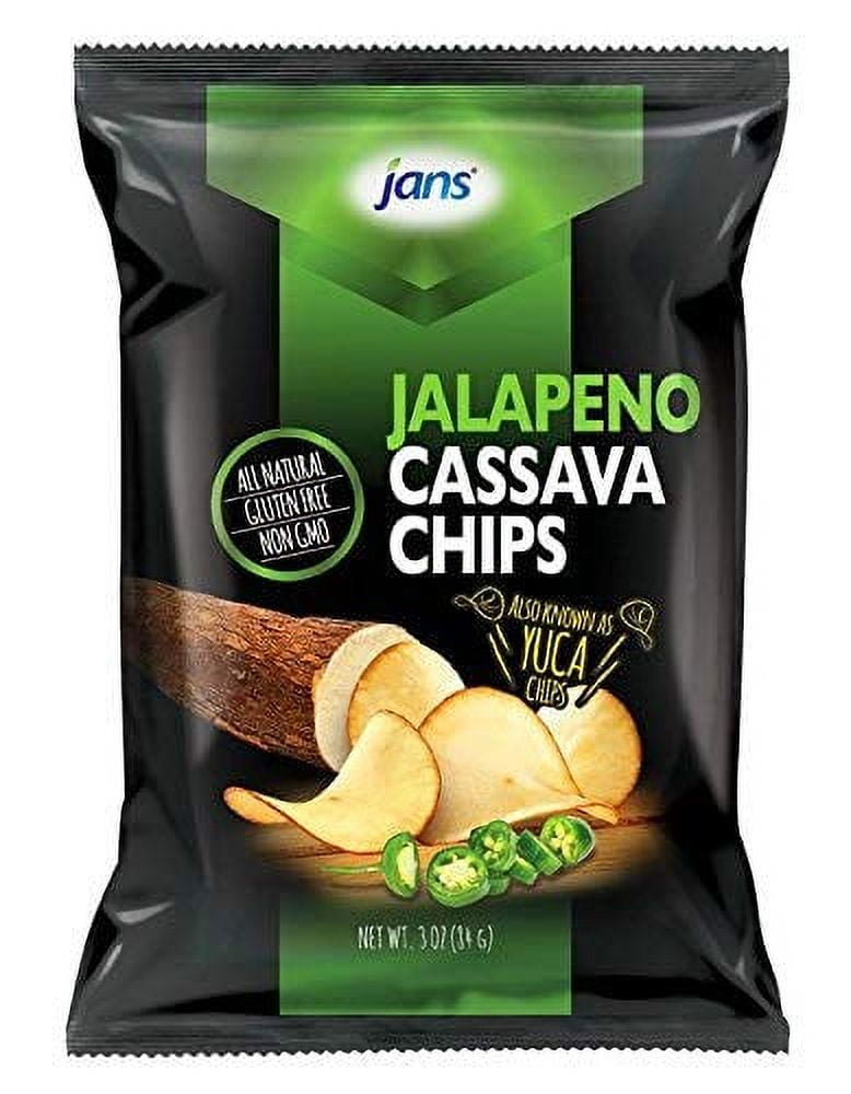 Jans Root Chips (Jalapeno Cassava Chips 3 oz, Pack of 1)