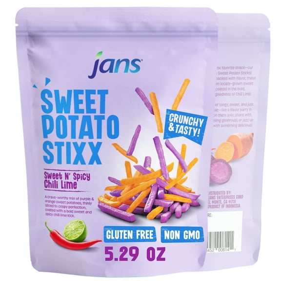 Jans Sweet Potato Stixx, Sweet N' Spicy Chili Lime Flavor, Gluten Free, Non-GMO, 5.29 oz (pack of 1)