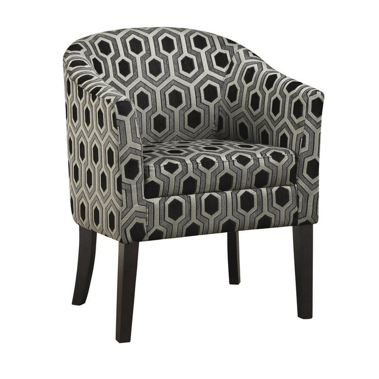 Coaster Transitional Fabric Hexagon Patterned Accent Chair in Gray
