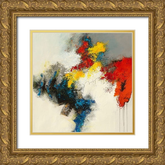 Jansen, Marja 12x12 Gold Ornate Wood Framed with Double Matting Museum Art Print Titled - Over the Line