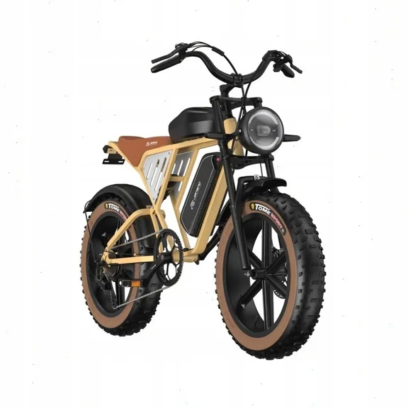 Jansno X70M Electric Bike for Adults,48V 34Ah Removable Battery,Max Speed 30 Mph,Up to 120 Miles,20" x 4.0 All-Terrain Fat Tire,Smart LCD Display,Yellow
