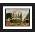 thumbnail image 1 of Janson, Johannes 24x19 Black Ornate Wood Framed with Double Matting Museum Art Print Titled - A Formal Garden, 1 of 4