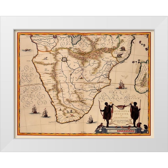 Jansson 18x15 White Modern Wood Framed Museum Art Print Titled - Southern Africa - Jansson 1635