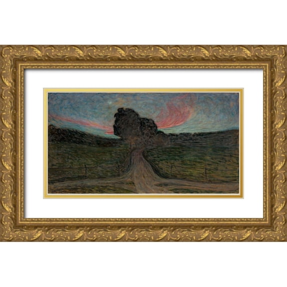 Jansson, Eugene 32x19 Gold Ornate Wood Framed with Double Matting Museum Art Print Titled - Evening Mood-Lidingo
