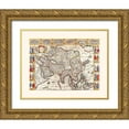thumbnail image 1 of Janssonius 18x15 Gold Ornate Wood Framed with Double Matting Museum Art Print Titled - Asia - Janssonius 1632, 1 of 4
