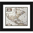 thumbnail image 1 of Janssonius, Joannes 23x20 Black Ornate Wood Framed with Double Matting Museum Art Print Titled - Map of North America, 1641, 1 of 4