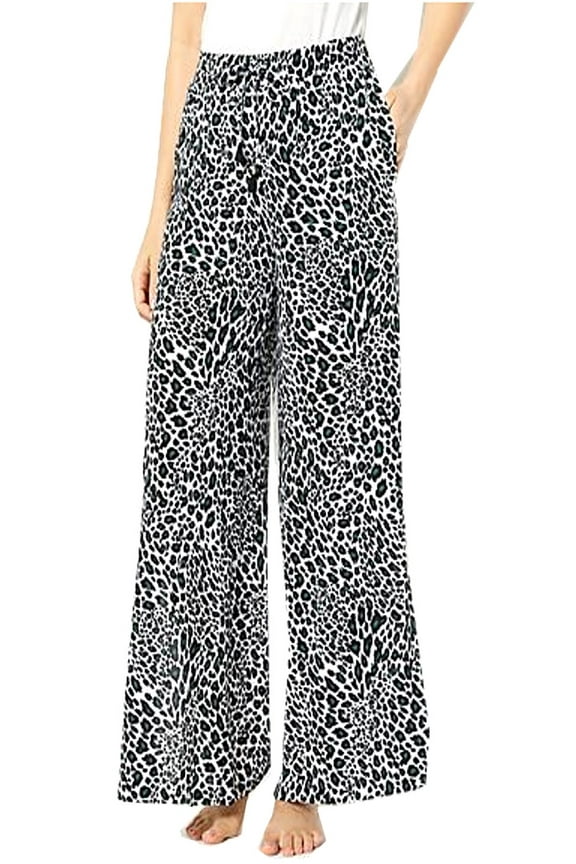Swimwear Woven Tie-Waist Wide Leg Cover-Up Pants - Size Large