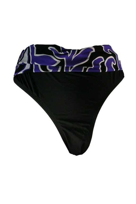 Women's Hipster Swim Bottom with Foldover Rouched Foldover Top