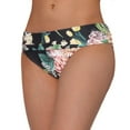 thumbnail image 1 of Jantzen Women's Pus Floral Print UPF 50 Fold-Over Hipster Swim Bikini Bottom-Black / 16, 1 of 3