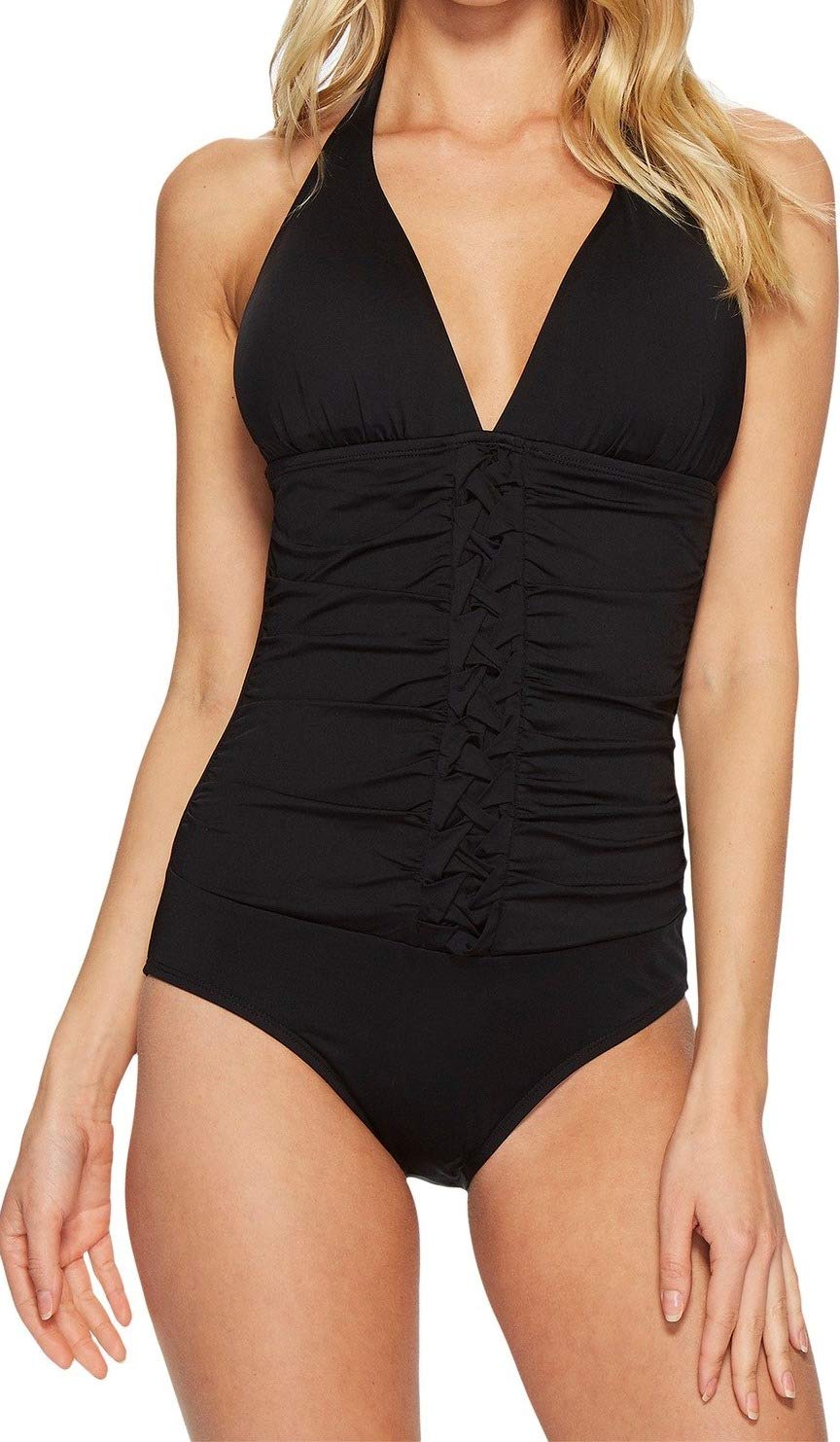 Jantzen Women's Standard Solid Signature Pin Tucked Halter