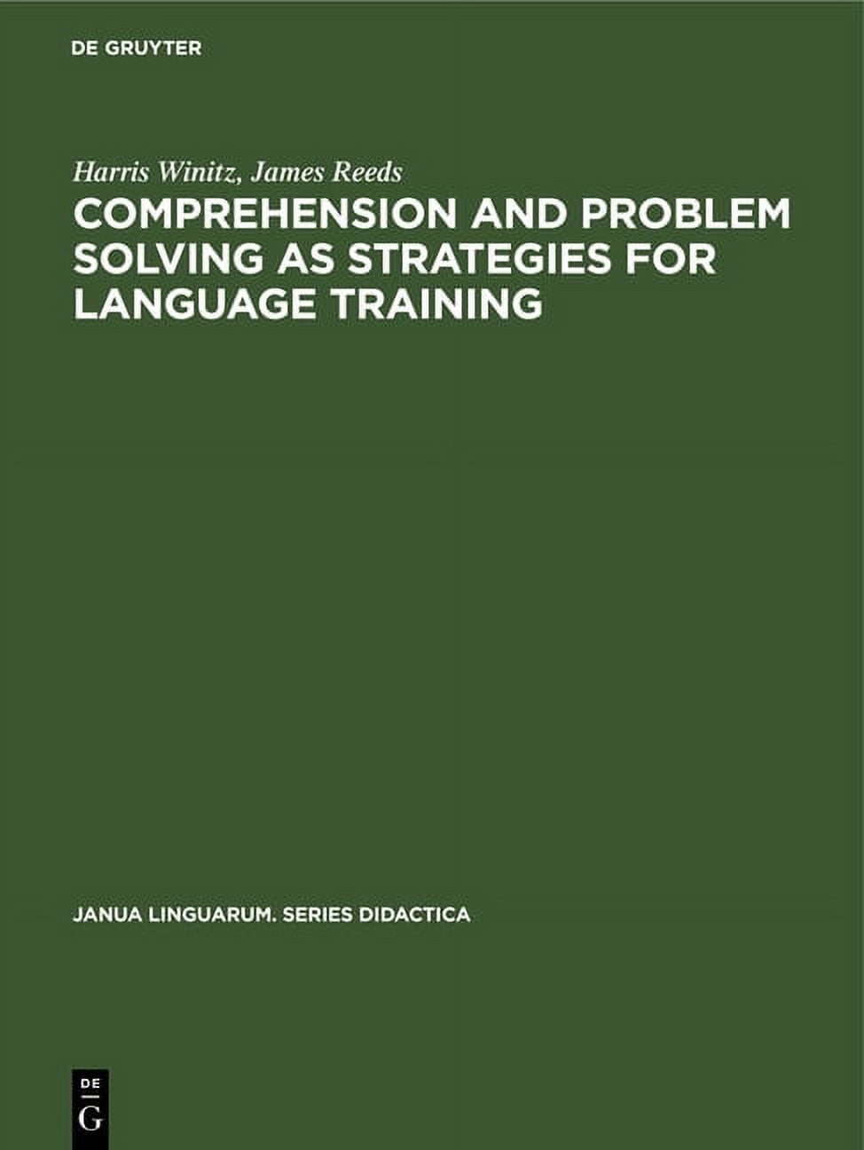 Didactic Problem Solving Janua Linguarum. Series Didactica Comprehension and problem solving as ...