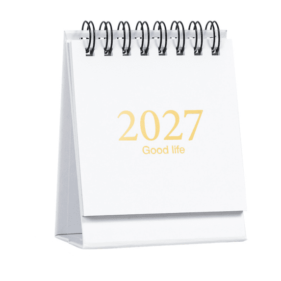 January 2027 to June 2028 Desk Calendar Mini Flip Calendar with Spiral Binding Standing Tabletop Calendar Portable Monthly Planner
