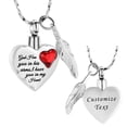 thumbnail image 1 of January Birthstone Heart with Feather Cremation Jewelry for Ashes Urn Necklace Lockets for Human Ashes Pet Ashes Holder, 1 of 5