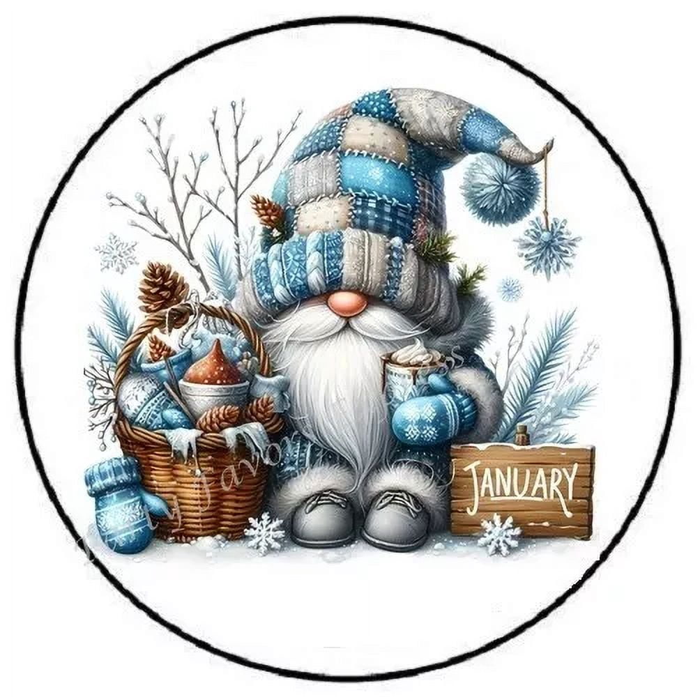 January Gnome Month Sticker Party Favors Sticker Envelope Seals Labels ...