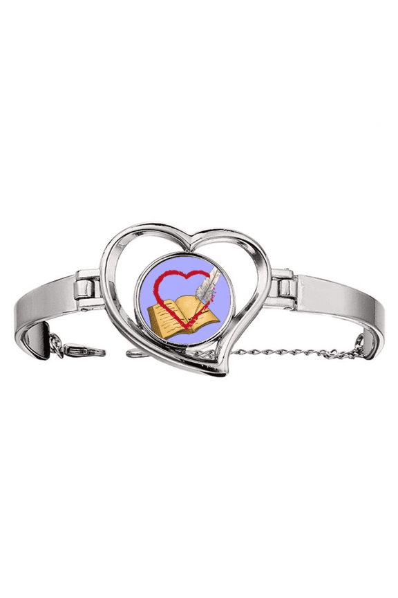 January Love Diary Valentines Day Bracelet Heart Jewelry Wire Bangle