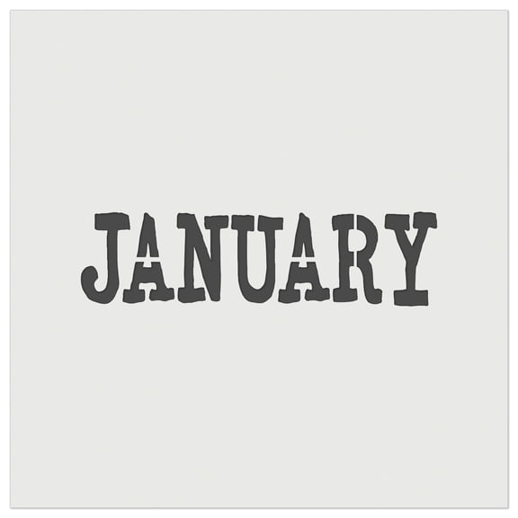 January Month Calendar Fun Text DIY Cookie Wall Craft Stencil - 3.5 Inch