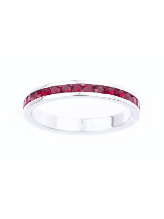 January Swarovski Crystal Birthstone Stackable ring in Sterling Silver