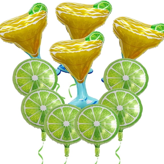 Januofit 10Pcs Margarita Balloon Lime Fruit Balloons Lemon Mylar Balloons for Margs and Matrimony Bachelorette Summer Fruit Themed Birthday Baby Shower Wedding Party Decorations