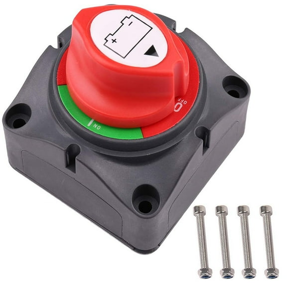 Januofit 12V Battery Disconnect Rotary Switch Cut On/Off Set for Car SUV RV Marine Boat