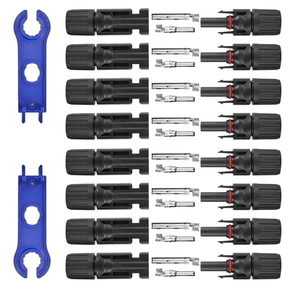Januofit 16 PCS Solar Panel Connectors, Male/Female IP67 Waterproof 1000V 30A Solar Cable Connectors (8 Pairs) with 2 Spanners10AWG